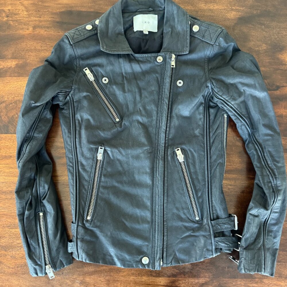 IRO Tajime Lamb Leather Suede Biker Jacket - Picture 9 of 14